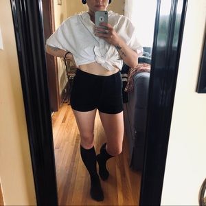 BDG black denim shorts